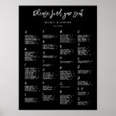 黒いコンテンポラリーアルファベットの座席表 ポスター (正面)