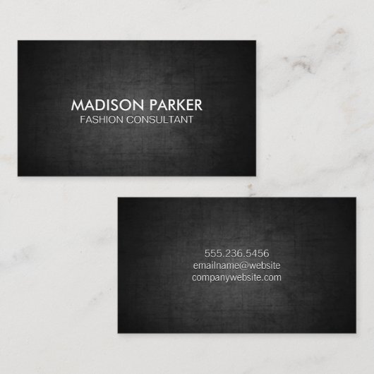 黒いコンテンポラリーテクスチャの背景 名刺 (正面/裏面)