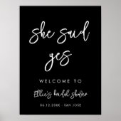 黒いコンテンポラリー彼女はyesブライダルシャワーと言った ポスター (正面)