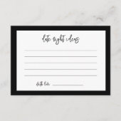 黒いコンテンポラリー日付の夜のアイディア エンクロージャーカード (正面)