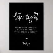 黒いコンテンポラリー日付の夜アイディア記号 ポスター (正面)