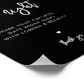 黒いコンテンポラリー日付の夜アイディア記号 ポスター (角)