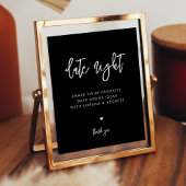 黒いコンテンポラリー日付の夜アイディア記号 ポスター