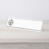 黒いコンパス デスクネームプレート (正面)