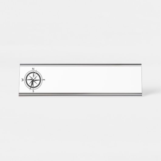 黒いコンパス デスクネームプレート (正面)