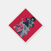 黒いコーサーレッド スタンダードカクテルナプキン (角)