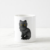 黒いコートのペルシャ猫のキャラクターイラスト コーヒーマグカップ (中央)