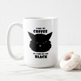 黒いコーヒーと黒猫が好き コーヒーマグカップ