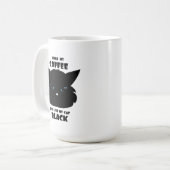 黒いコーヒーと黒猫が好き コーヒーマグカップ (正面左)