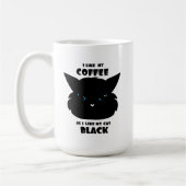 黒いコーヒーと黒猫が好き コーヒーマグカップ (左)