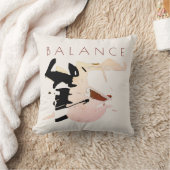 黒いコーラル前向き・ブルゴーニュの「バランス」メッセージ クッション (ブランケット)