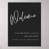 黒いゴシックインスパイアの赤ちゃんシャワー歓迎サイン ポスター (正面)