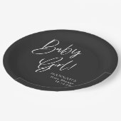 黒いゴシック様式とムーディハロウィーンのベビーシャワー ペーパープレート (アングル)