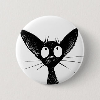 黒いゴシック様式猫ボタンのバッジ 缶バッジ