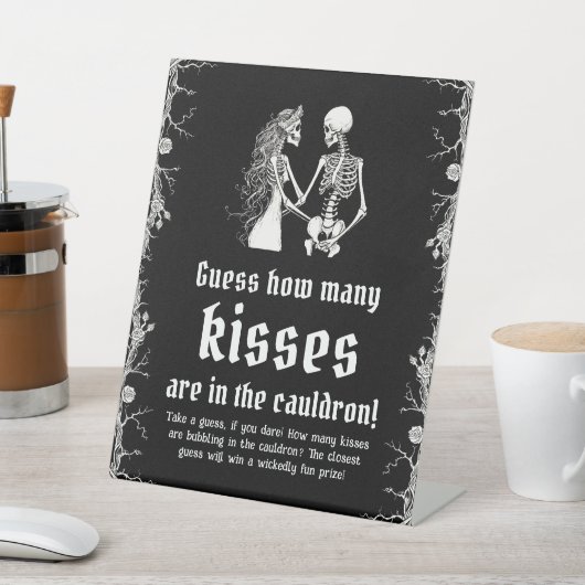 黒いゴシック ハロウィン キスの数を当てて遊ぼう 台座サイン (インサイチュ)