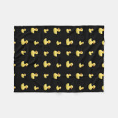 黒いゴム製アヒルパターン フリースブランケット (正面(横))