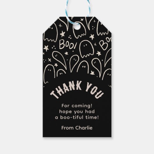 黒いゴーストがかわいいサンクス ギフトタグ (正面)