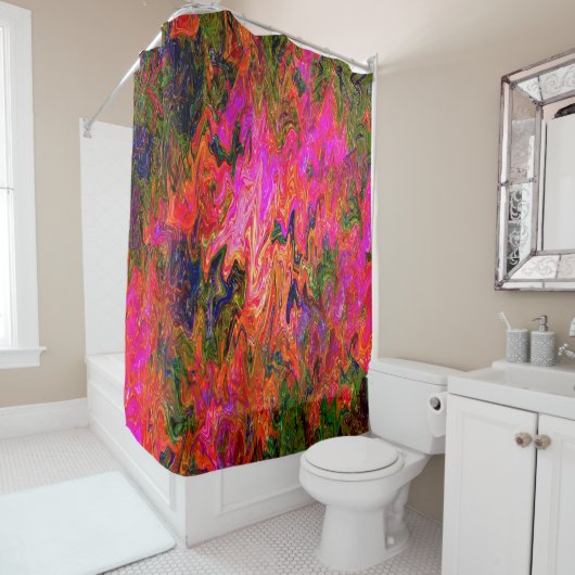 黒いサイケデリックライトおもしろい........ シャワーカーテン (インサイチュ)