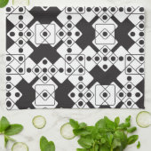 黒いサイコロ キッチンタオル (折り畳み)