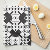 黒いサイコロ キッチンタオル (四つ折り)