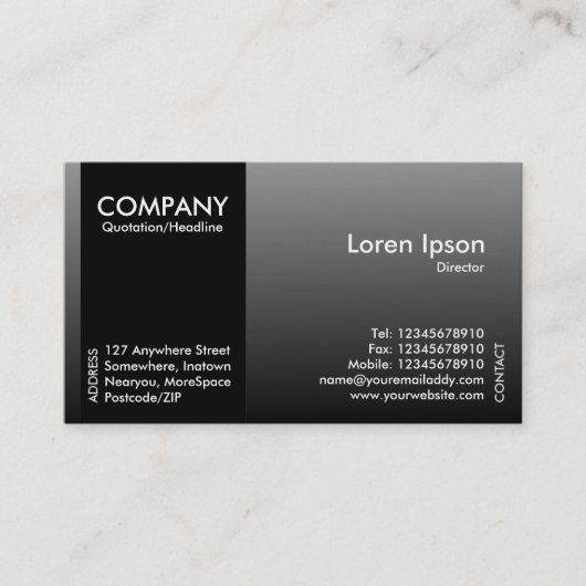 黒いサイドバンド – グレーシェード 名刺 (正面)