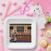 黒いサイドバーチャットの男性 ペーパープレート (パーティー)