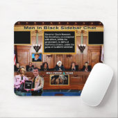 黒いサイドバーチャットの男性 マウスパッド (マウス)