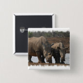 黒いサイ正方形Pin 缶バッジ (正面&裏面)