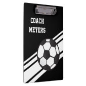 黒いサッカーのコーチのパーソナライズなクリップボード クリップボード (右)