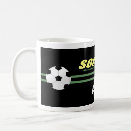 黒いサッカーのマグ コーヒーマグカップ