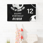 黒いサッカーボール サッカー スポーツ 子供の誕生日 横断幕 (インサイチュ)