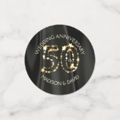 黒いサテンと金ゴールドの星 コンフェッティ (スモール正面)