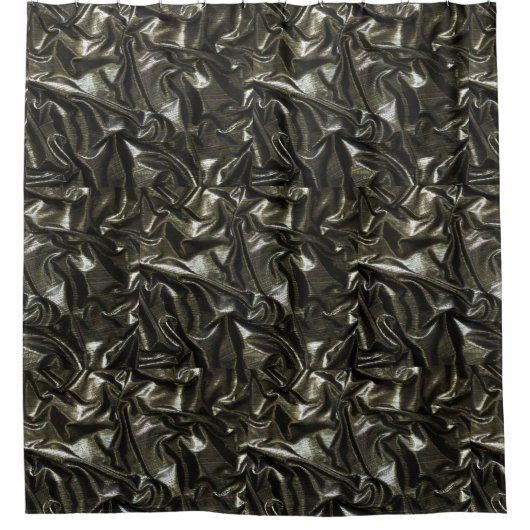黒いサテンエレガントシャワーカーテン シャワーカーテン (正面)