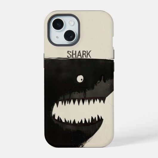 黒いサメ iPhone 15ケース (裏面)