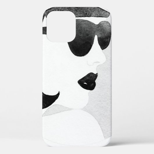 黒いサングラスの女性。ファッションイラストレーション。 Case-Mate iPhoneケース (裏面)