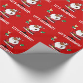 黒いサンタからの休日のトースト ラッピングペーパー (角)