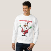 黒いサンタからの幸せな休日のトースト スウェットシャツ (正面フル)