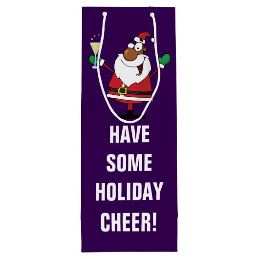 黒いサンタからの幸せな休日のトースト ワインギフトバッグ (裏面)