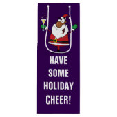 黒いサンタからの幸せな休日のトースト ワインギフトバッグ (正面)