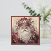 黒いサンタがロココ調の赤とピンクの花と緑に囲まれる シーズンカード (スタンド正面)