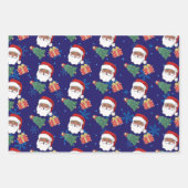 黒いサンタとクリスマスツリーの贈り物 ラッピングペーパーシート (正面3)