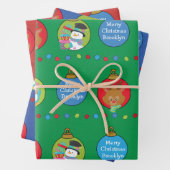 黒いサンタと友だちをカスタマイズ ラッピングペーパーシート (インサイチュ)