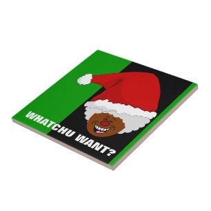 黒いサンタにクリスマスに何が欲しいか教えて タイル