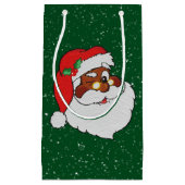 黒いサンタにポップアートをまばたきさせるヴィンテージ スモールペーパーバッグ (正面)