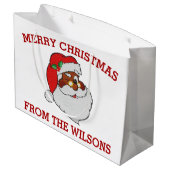 黒いサンタにポップアートをまばたきさせるヴィンテージ ラージペーパーバッグ (裏面アングル)