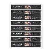 黒いサンタのそりの差出人住所のあなたの写真 ラップアラウンドラベル (シート)