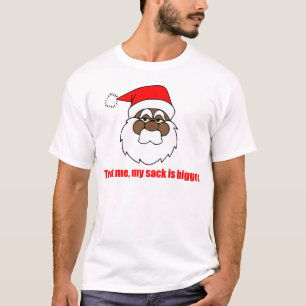 黒いサンタのより大きい袋 Tシャツ