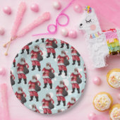 黒いサンタのパーティーの装飾のクリスマスのプレート ペーパープレート (パーティー)