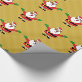 黒いサンタはギフトの包装紙を抱き締めます ラッピングペーパー (角)