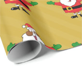 黒いサンタはギフトの包装紙を抱き締めます ラッピングペーパー (ロールコーナー)